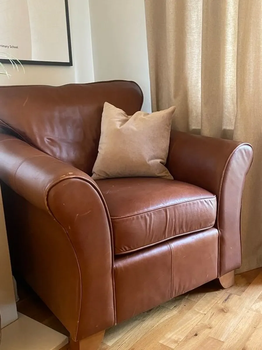 Marks and Spencers leather armchair - Image 1