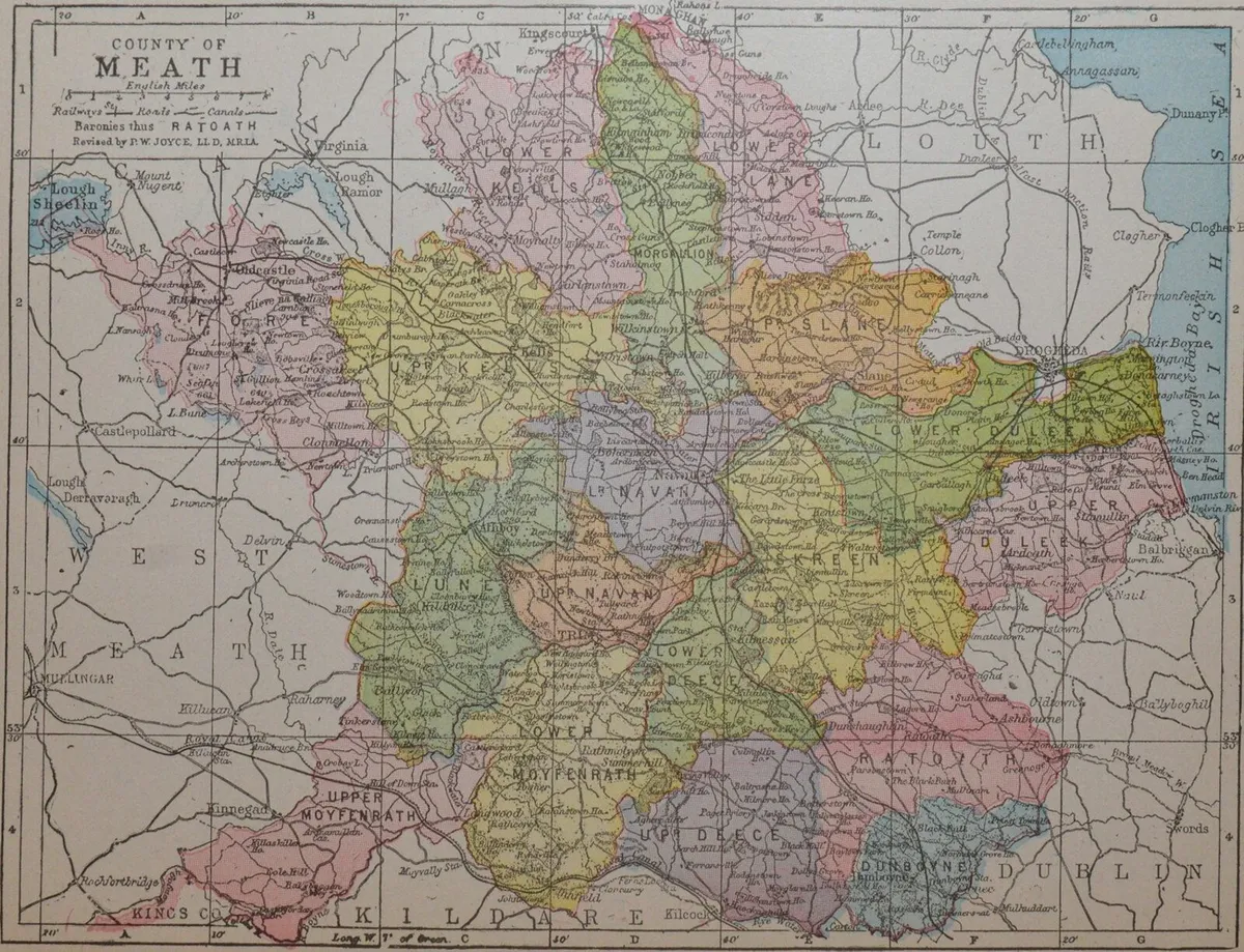 County Meath1905 Antique Map - Image 2