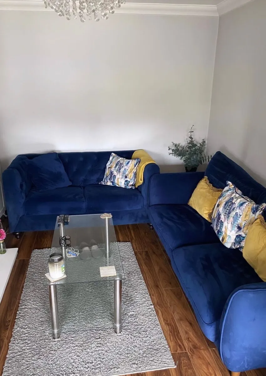 Navy Sofa Set - Image 1