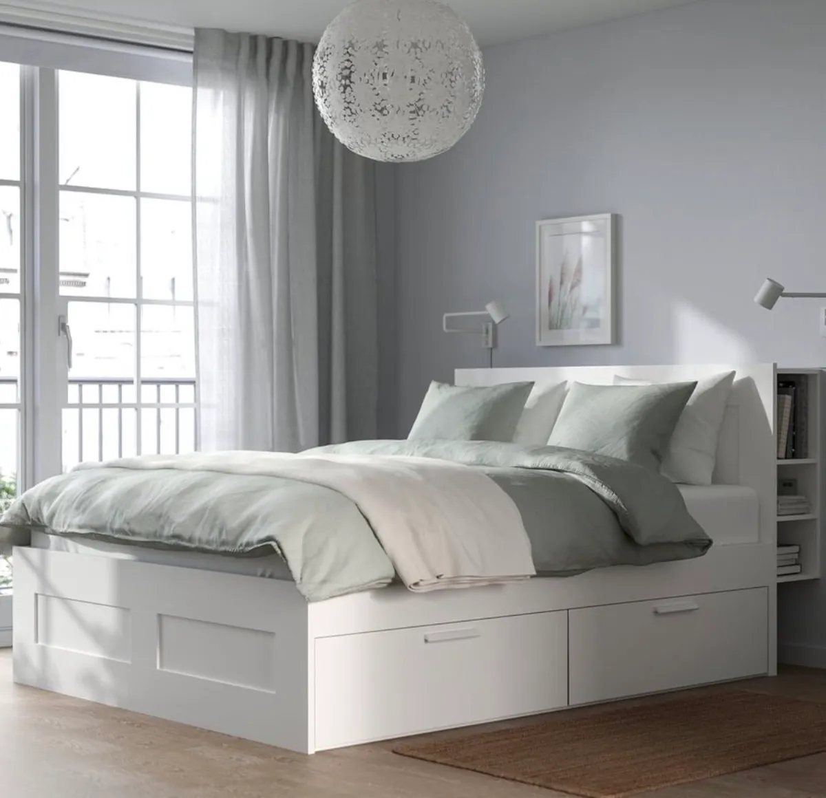 IKEA Brimnes 5ft (king) Bedframe with storage - Image 1