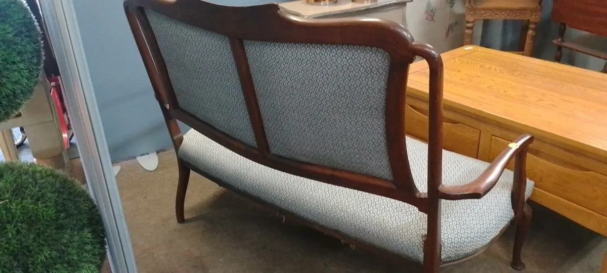 Edwardian Mahogany Frame Two Seat Sofa - Image 3