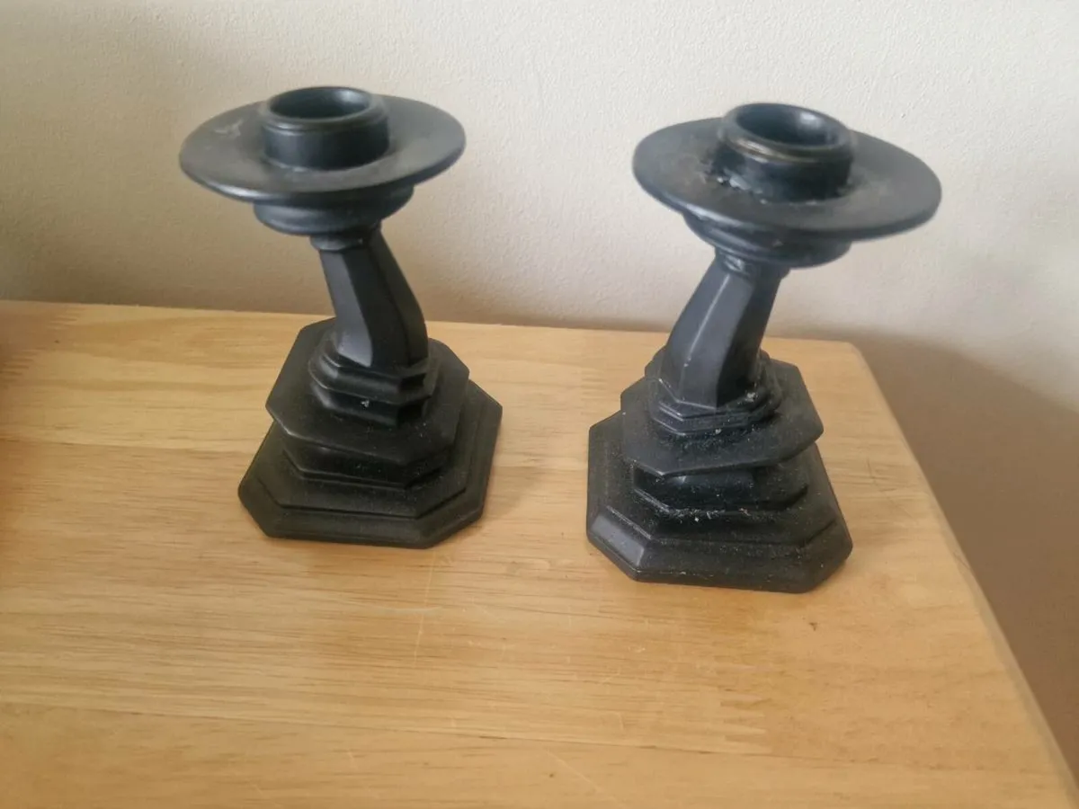 2 sets black candle holders by Paul Loebach - Image 3