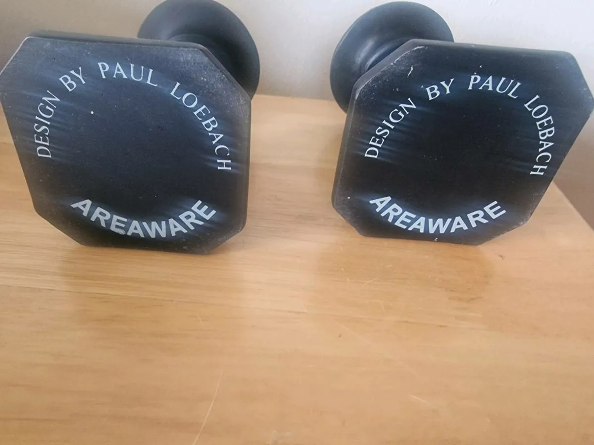 2 sets black candle holders by Paul Loebach - Image 4