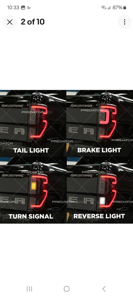 Ford Ranger LED Tinted Tail Lamps - Image 2
