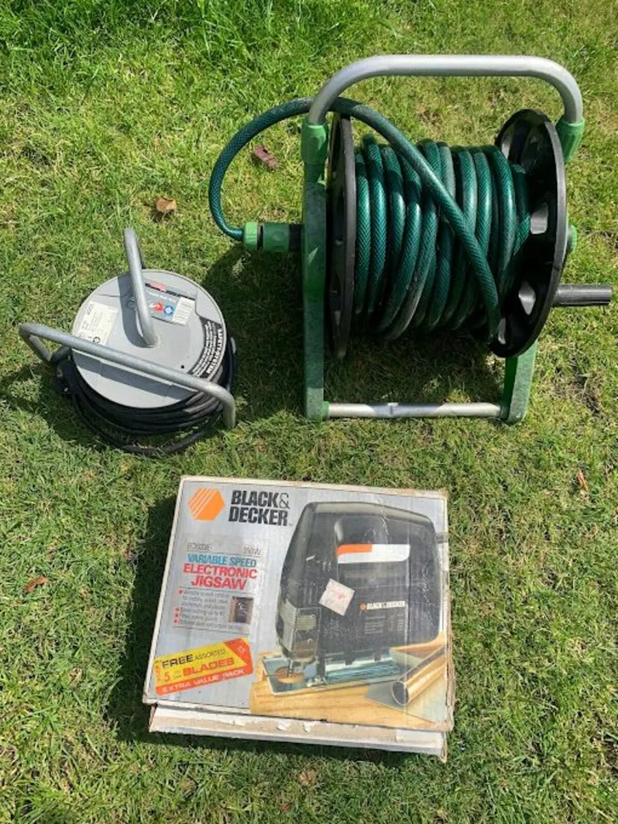 Water hose extension reel & gig saw