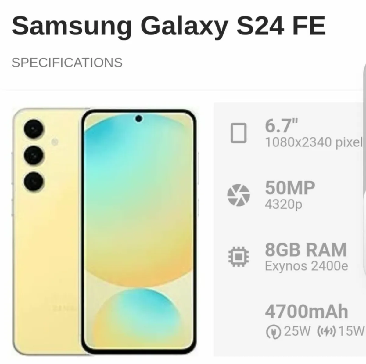 Samsung S24 FE mobile phone - Image 2