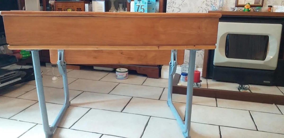 Vintage Old School Desk - Image 4