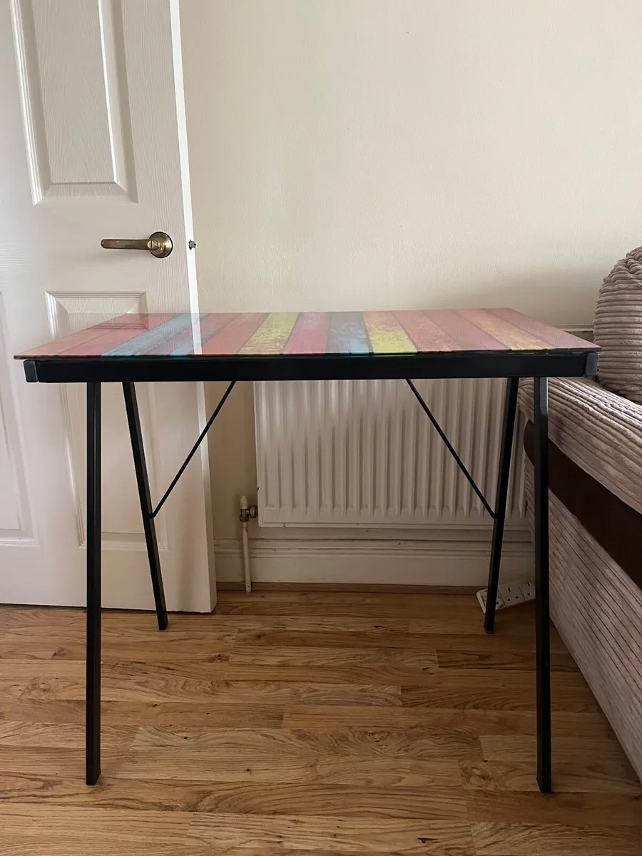 Compact Desk with Glass Top - Image 1