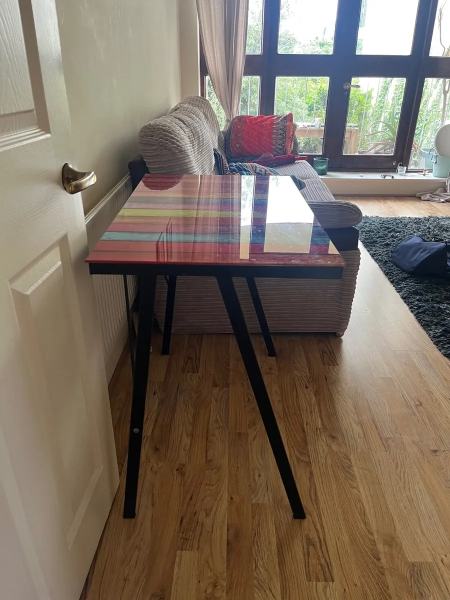 Compact Desk with Glass Top - Image 2