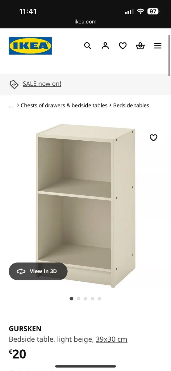 IKEA GURSKEN bedside table (light beige) - Image 2