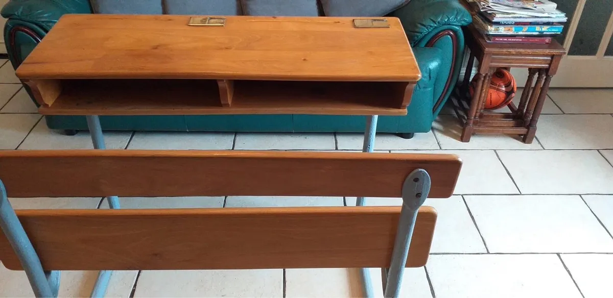 Vintage Old School Desk - Image 3