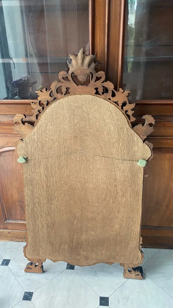 Large antique wooden mirror - Image 3