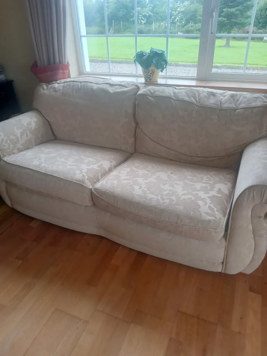 Cream sofa and armchair - Image 1