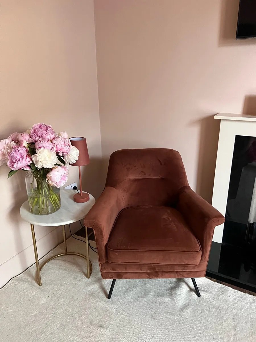 2 x Velvet Armchairs - Image 1