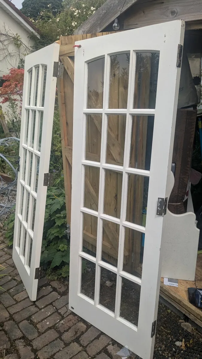 Double patio teak doors - Image 2