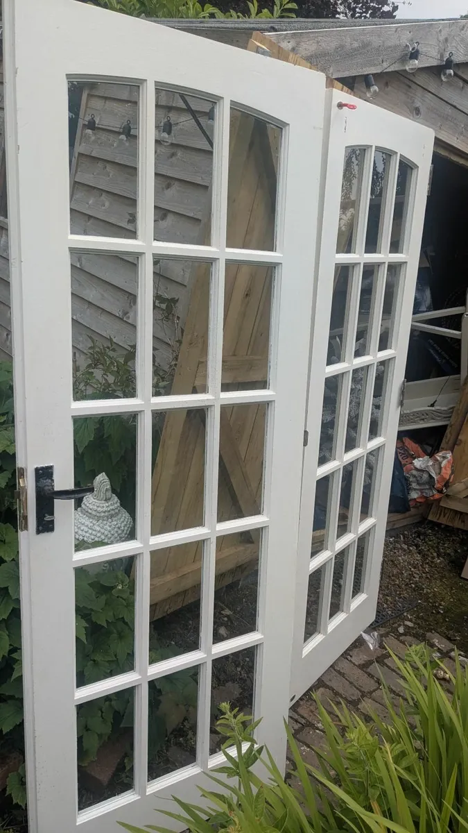 Double patio teak doors - Image 4