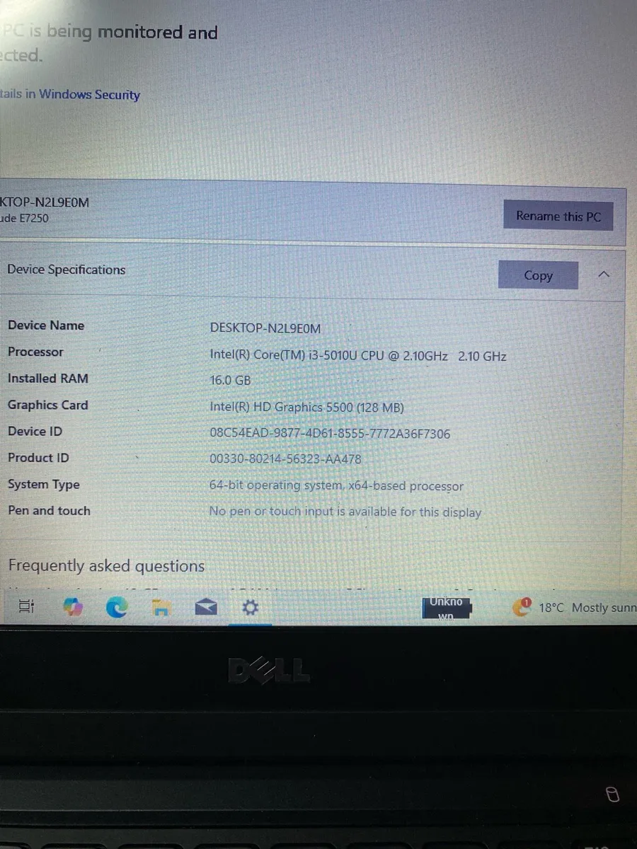 Dell laptop 16gb ram 128 ssd win 10 - Image 4