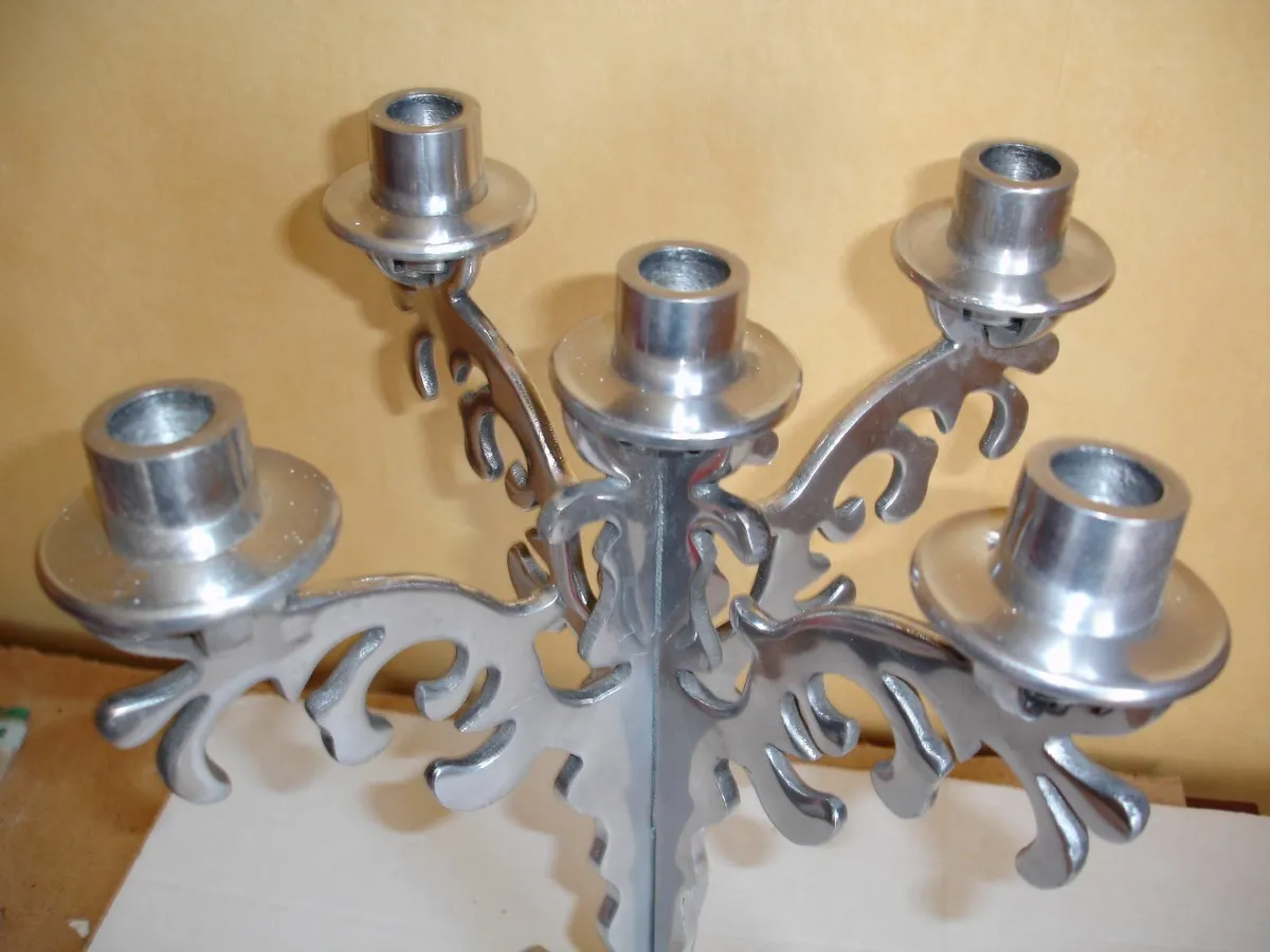 Unique Stainless Steel 5  Arm  Candelabrum - Image 4