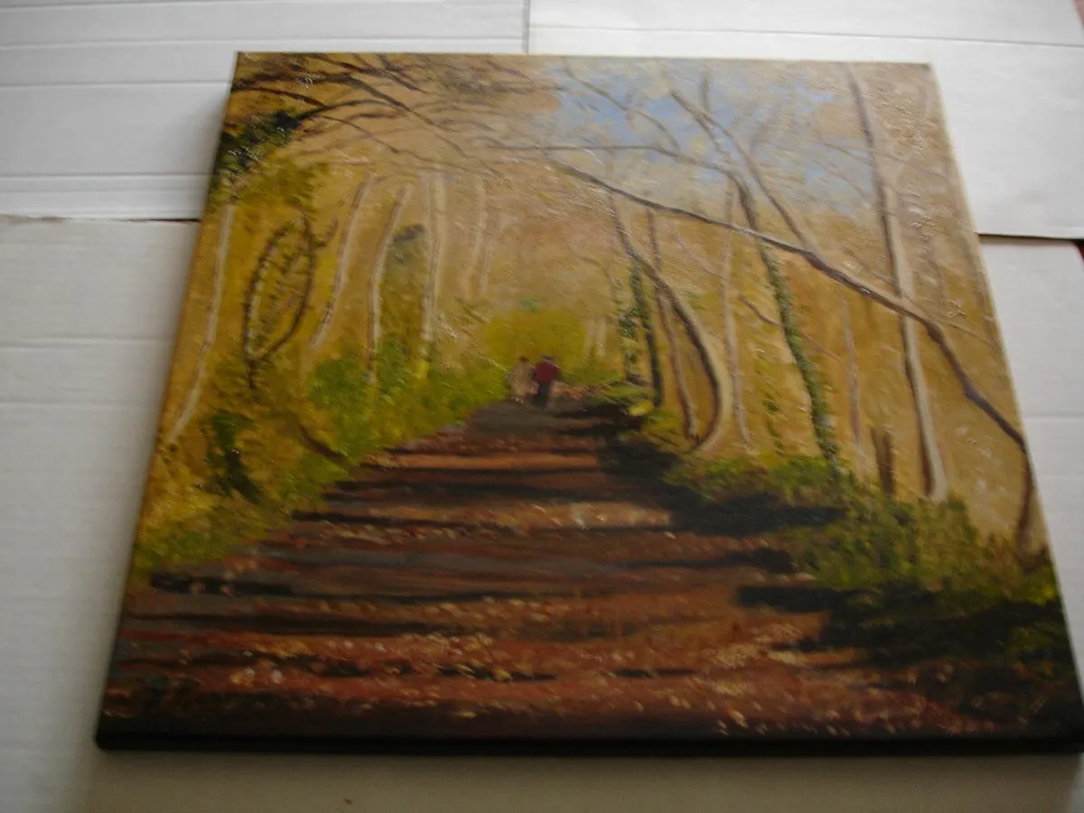Forest Walk , Acrylic on Canvas  Painting - Image 1