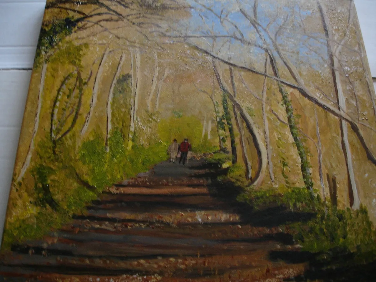 Forest Walk , Acrylic on Canvas  Painting - Image 2