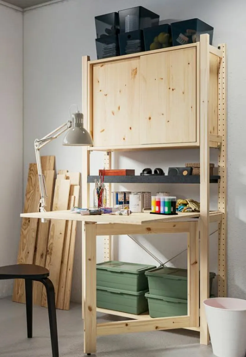 IKEA IVAR 1 sec/foldable table/sliding door, pine/ - Image 3