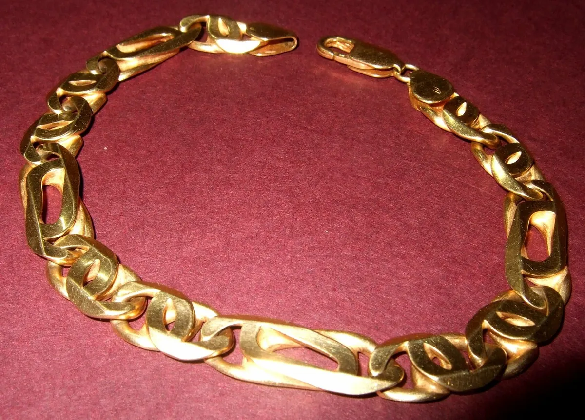 Vintage Hallmarked 9k Gold Unisex Bracelet - Image 3