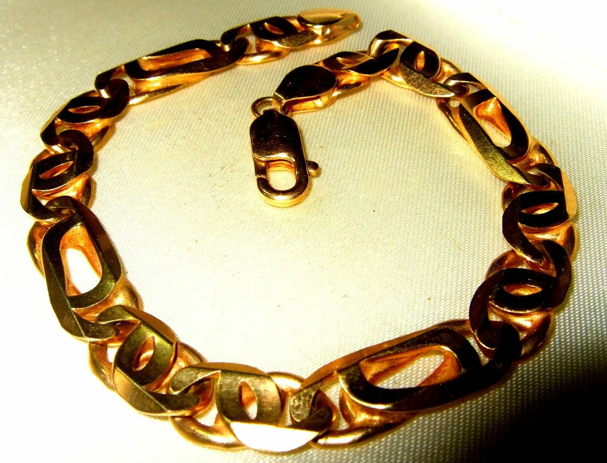 Vintage Hallmarked 9k Gold Unisex Bracelet - Image 4