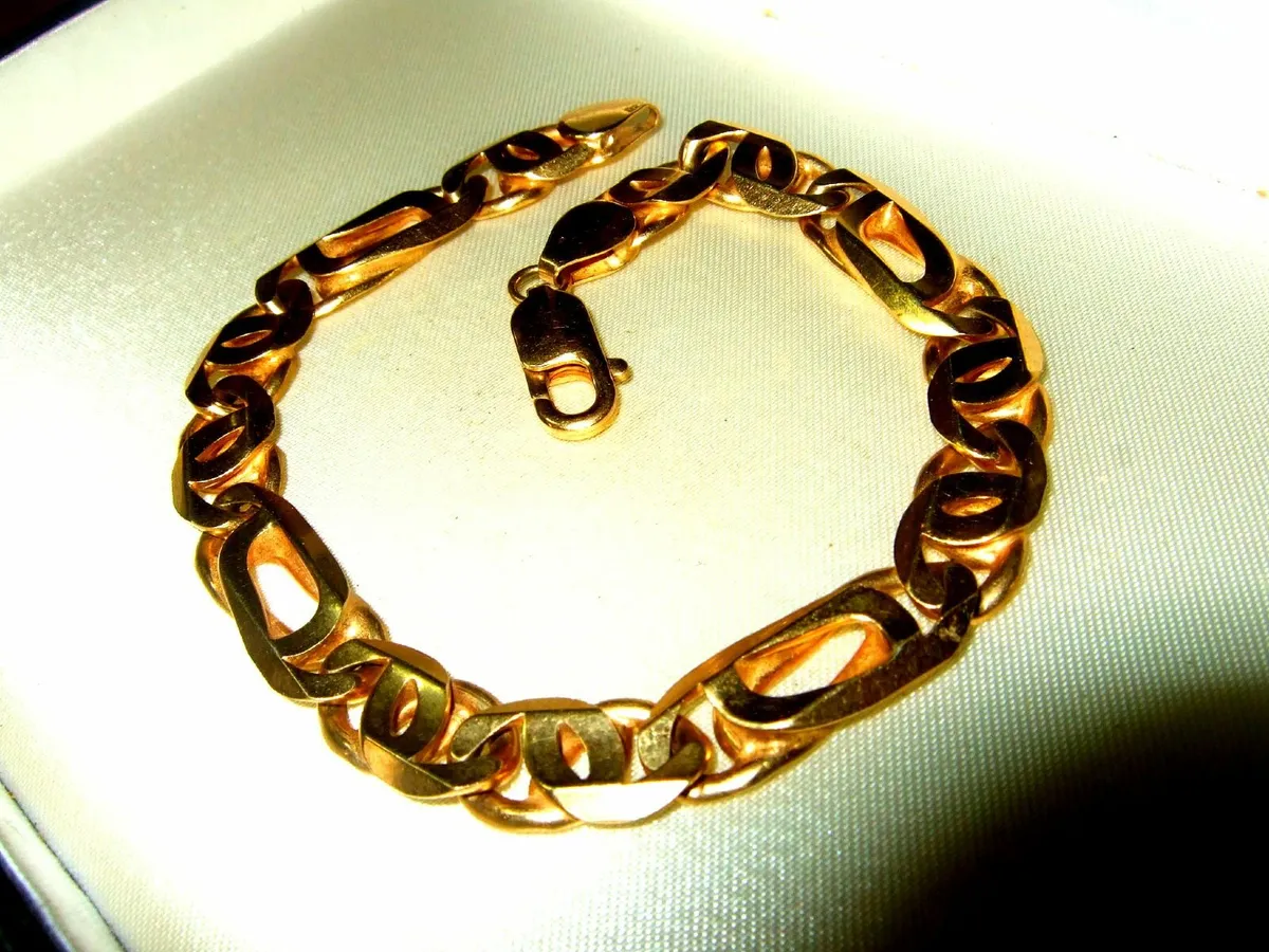 Vintage Hallmarked 9k Gold Unisex Bracelet - Image 1