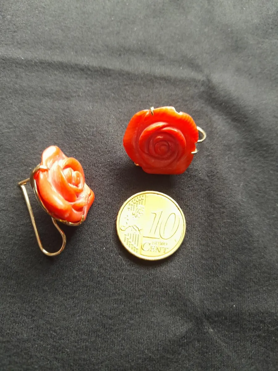 Coral  Rose Gold earrings - Image 1