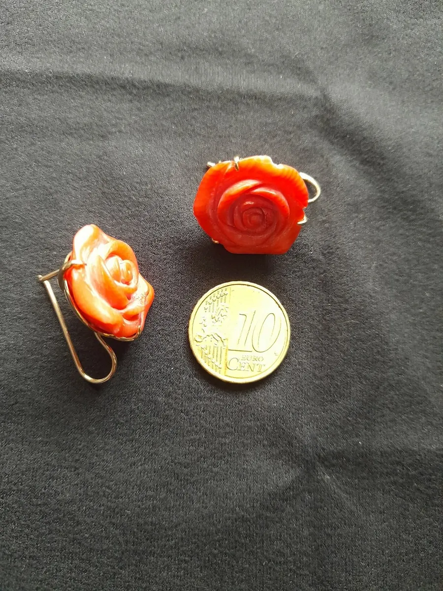 Coral  Rose Gold earrings - Image 2