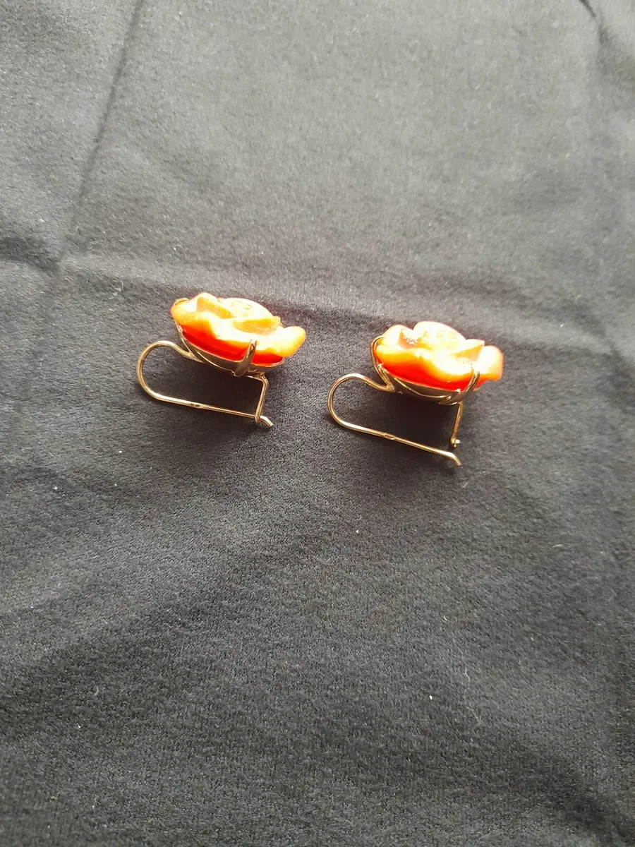 Coral  Rose Gold earrings - Image 4