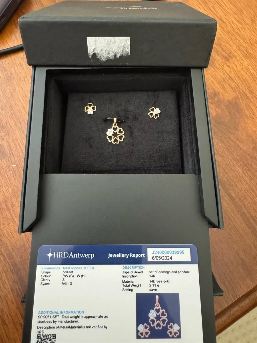 Gold jewellery (certified) with diamonds - Image 2