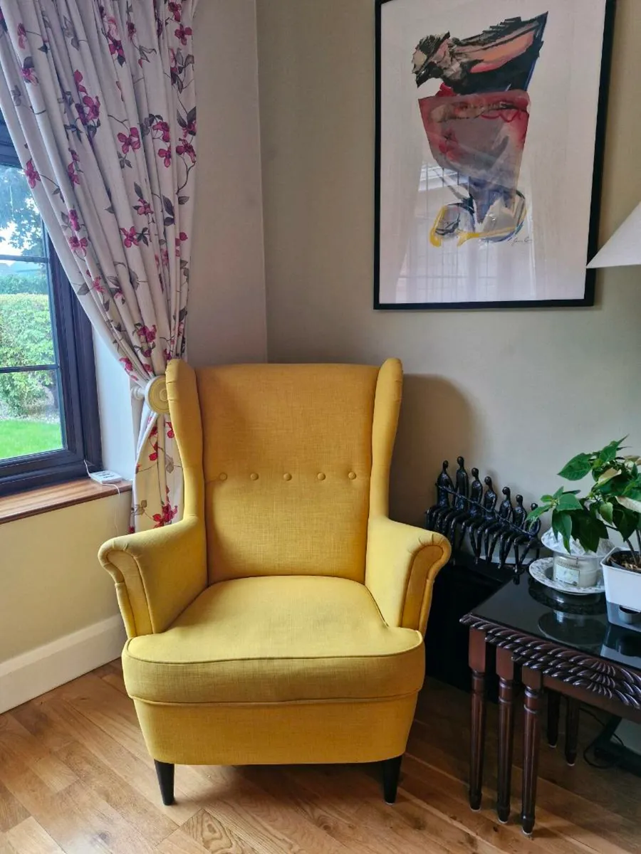 Armchair strandmon ikea x 2 + footstool - Image 1