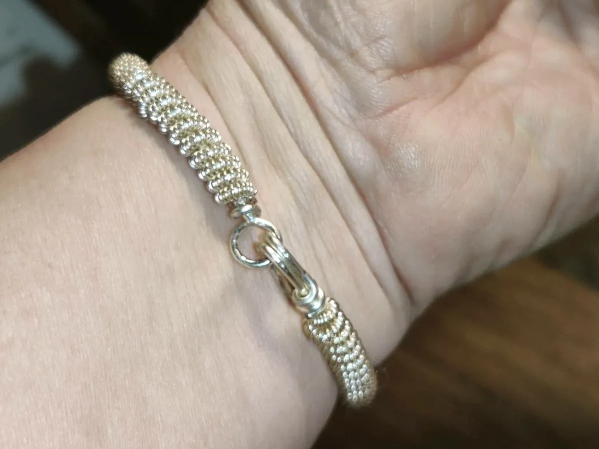 FLOWER POWER, Real Silver Hand Created Bracelet ! - Image 4
