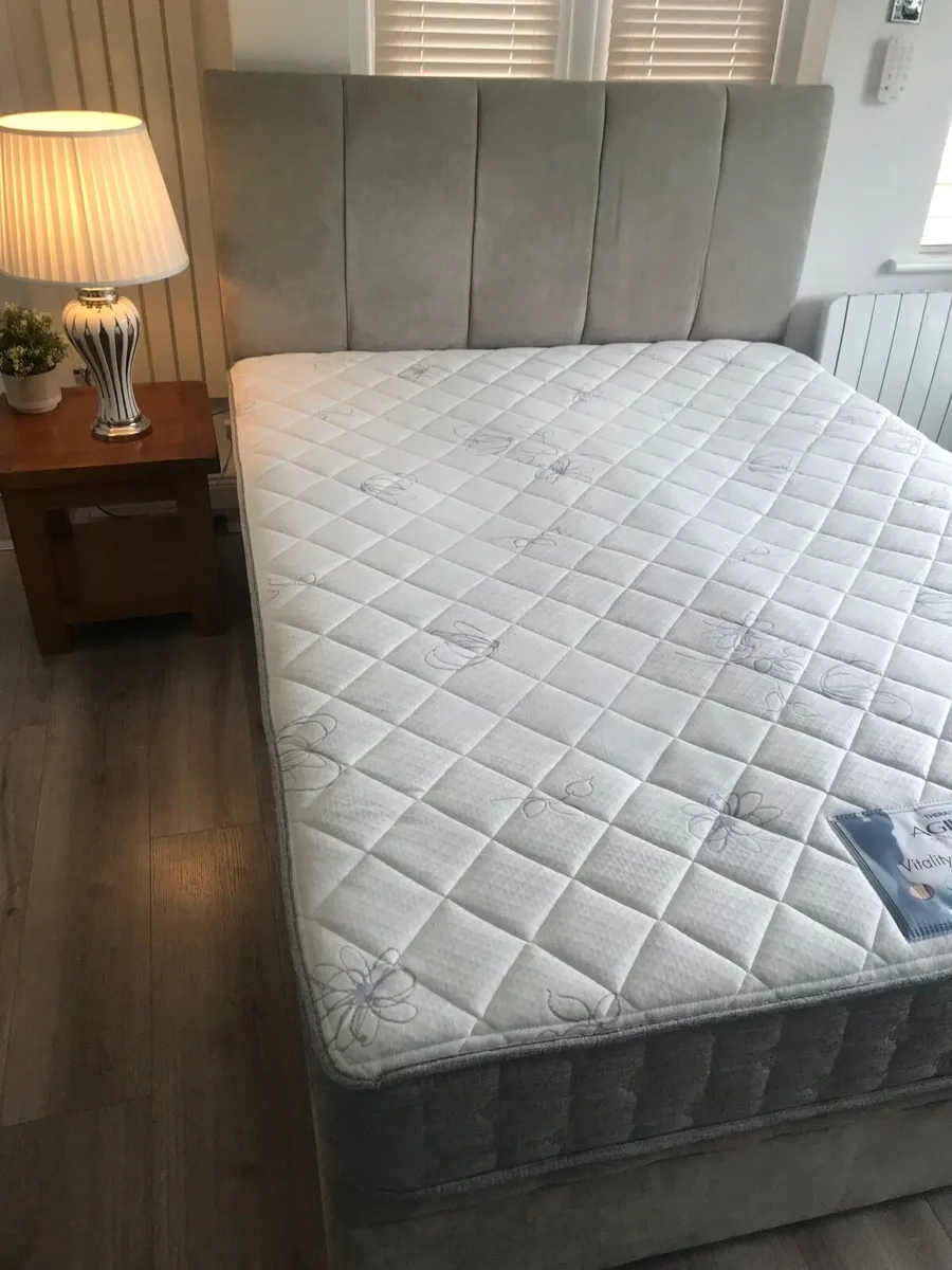 King size divan base ,mattress and headboard - Image 4