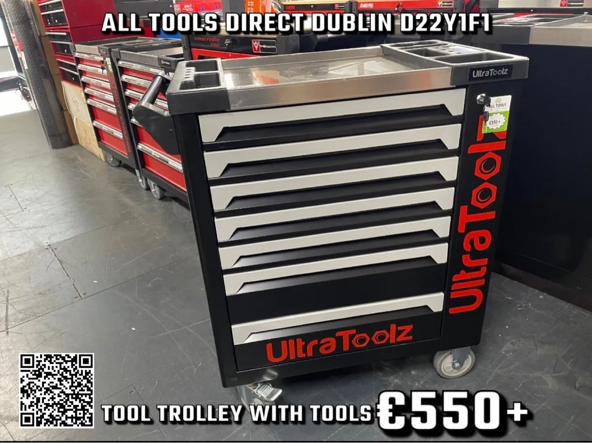 Tool box chest trolley cabinet bench with tools - Image 1