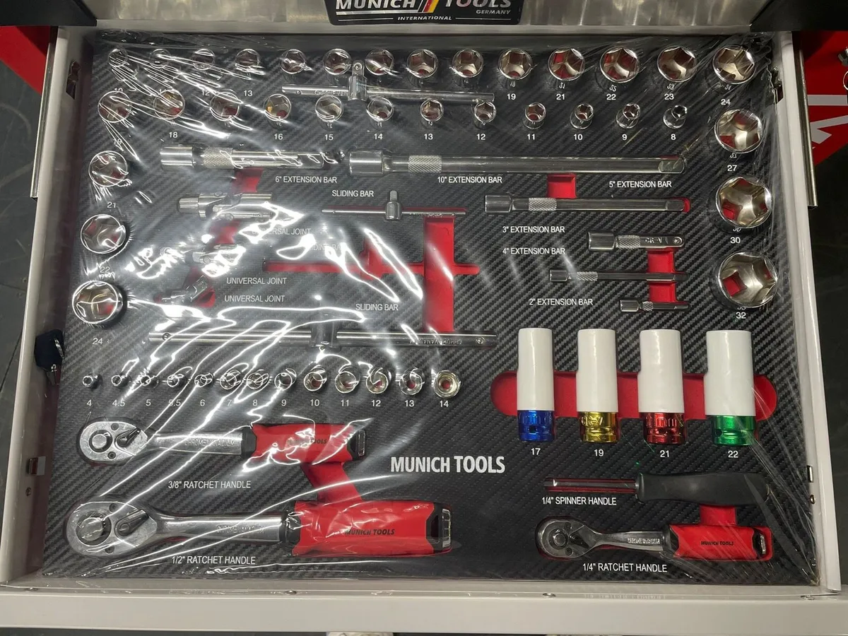 Tool box chest trolley cabinet bench with tools - Image 3