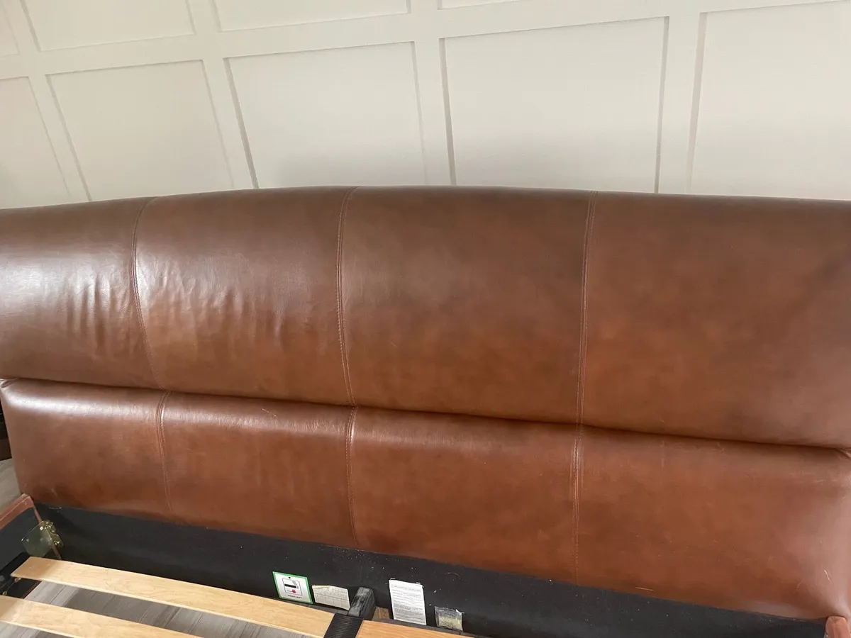 Leather super king size sleigh bed frame - Image 1