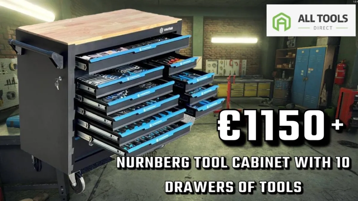 Tool box chest trolley cabinet bench with tools - Image 1