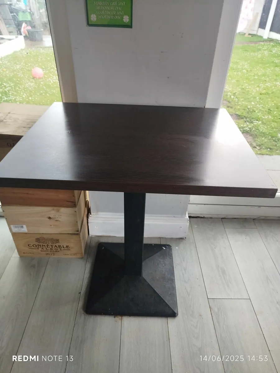 Bar table with cast iron base