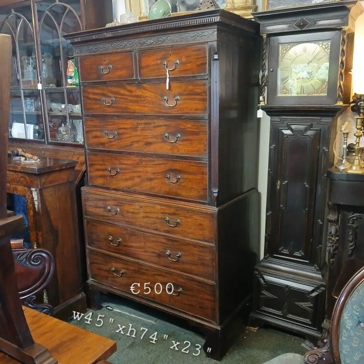 Georgian mahogany chest-on-chest - Image 1