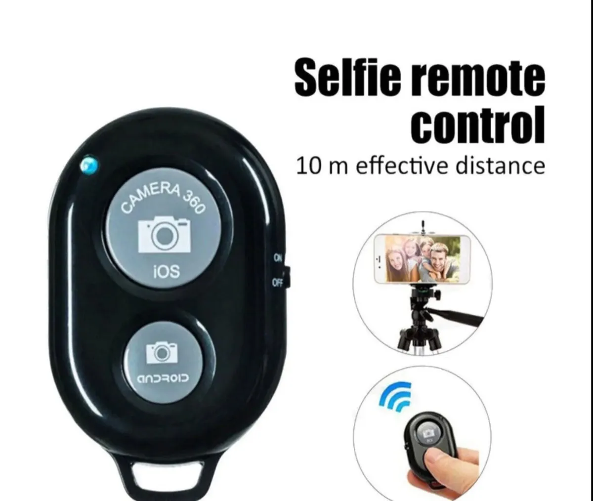 Bluetooth Remote Control for Selfie iPhone Android - Image 1