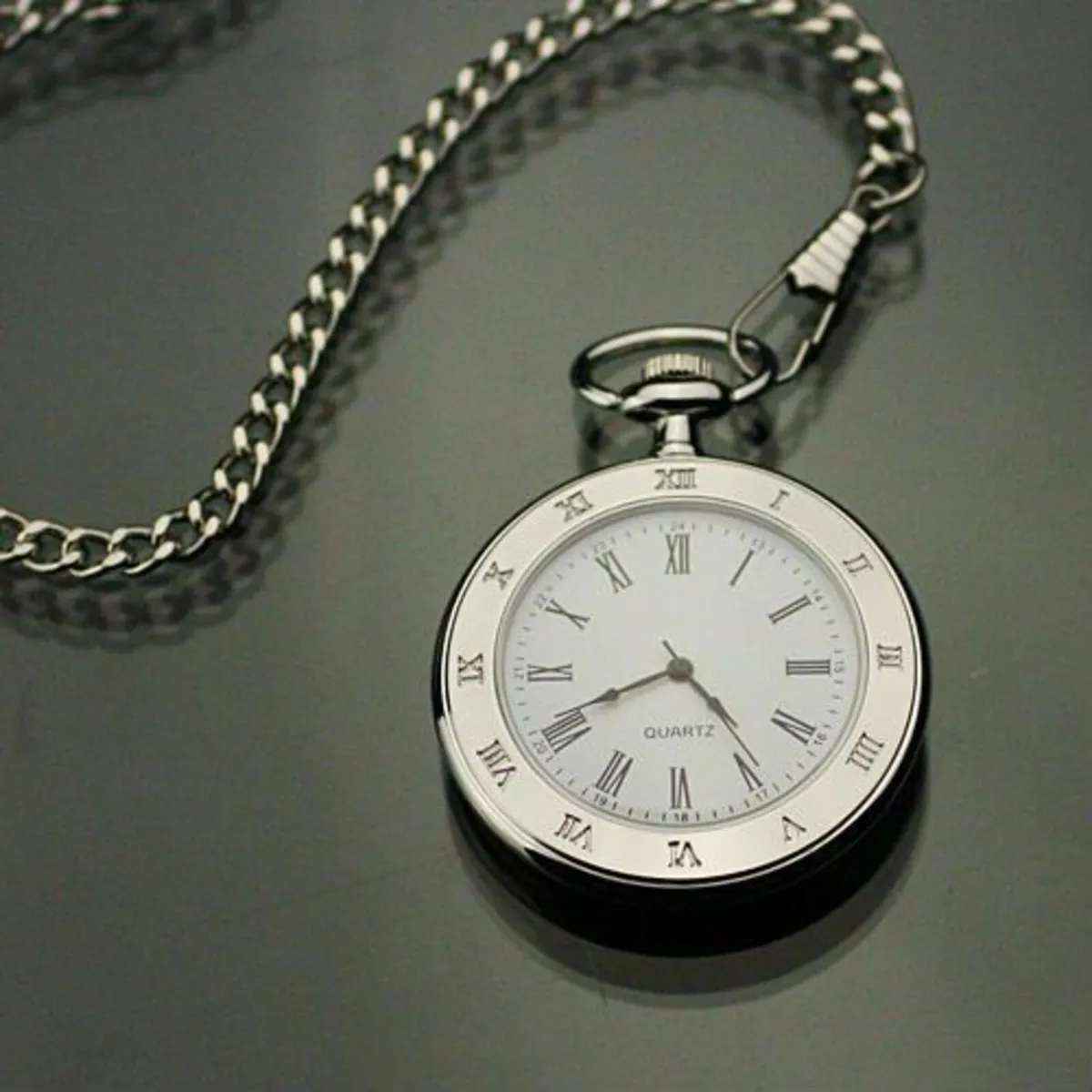Large display pocket watch and chain, Free Post - Image 2