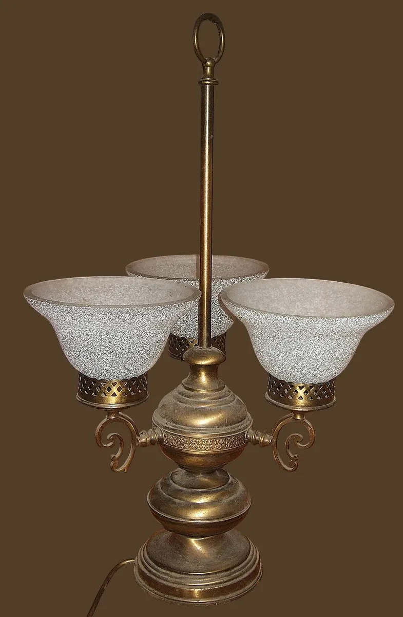 Vintage Large Brass Trilogy Lamp - Image 4