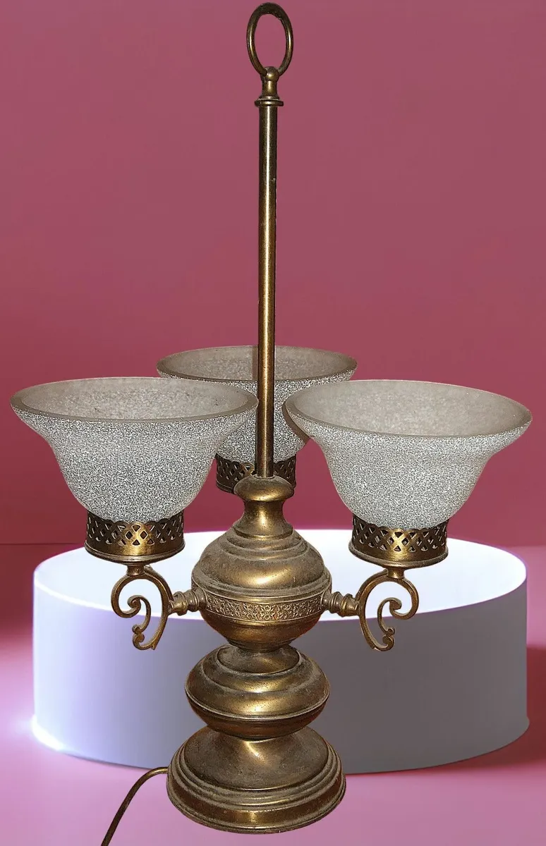Vintage Large Brass Trilogy Lamp - Image 1