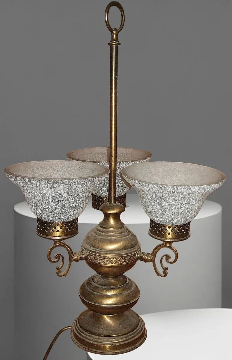 Vintage Large Brass Trilogy Lamp - Image 2