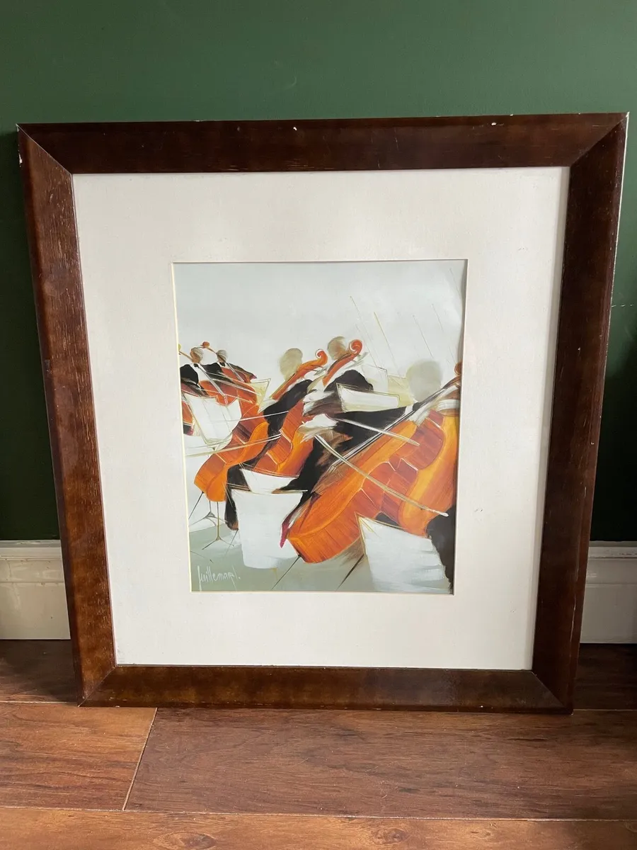 Framed double bass picture