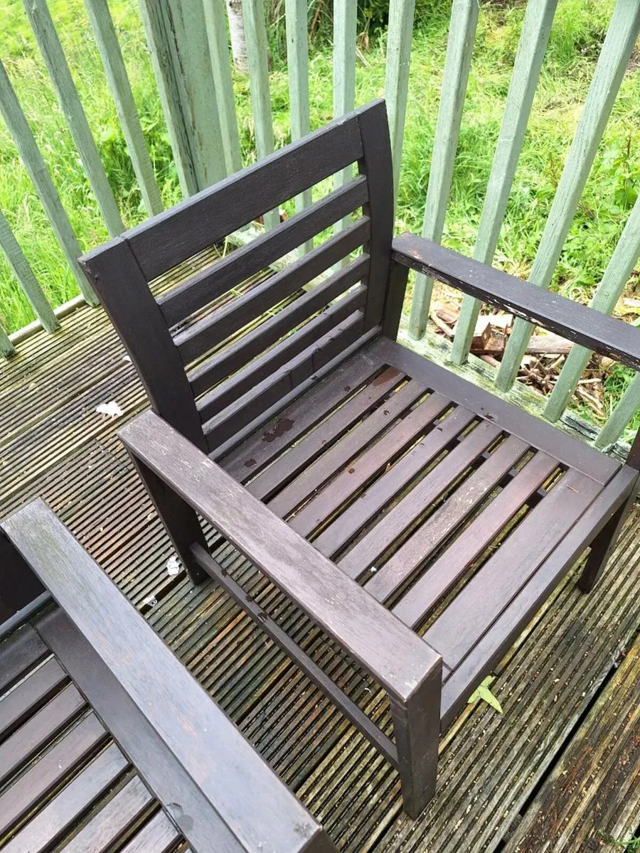 Garden table with bench and chairs (DELIVERY) - Image 3