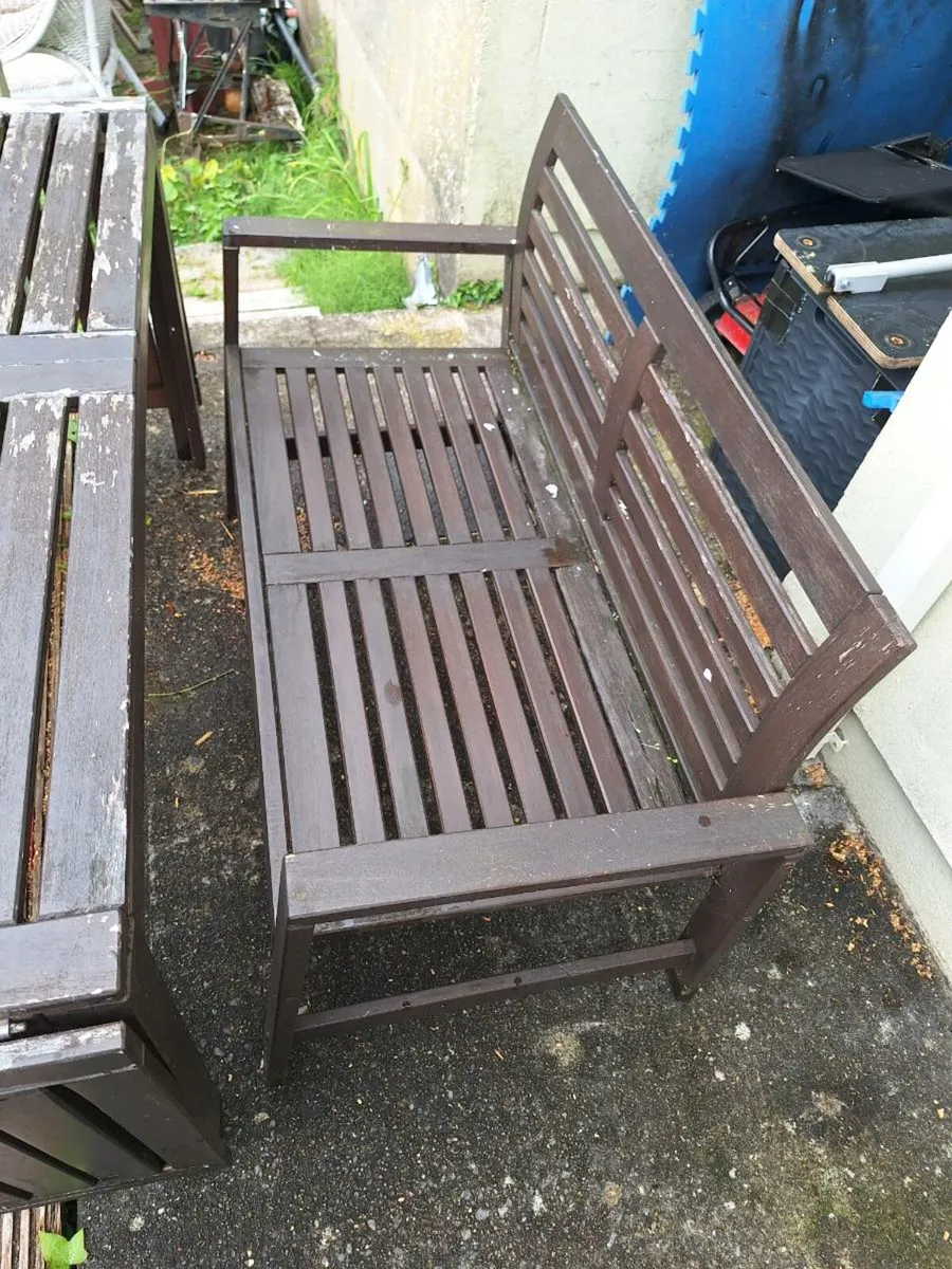 Garden table with bench and chairs (DELIVERY) - Image 4