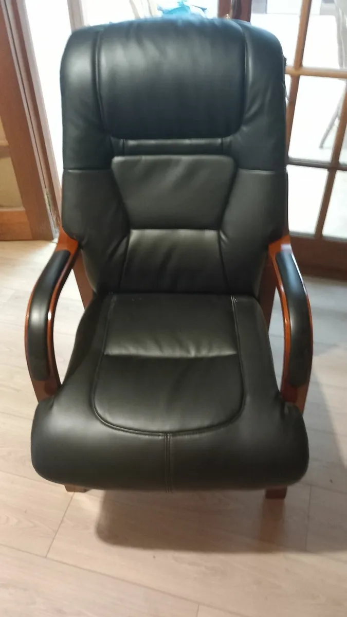 Black Leather Armchair - Image 1